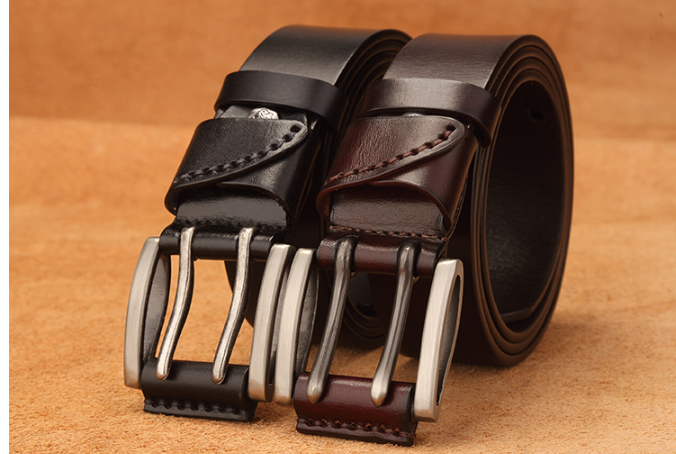 Ceinture en cuir véritable noire