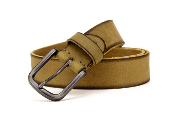 Ceinture cuir vintage vert – Image 2