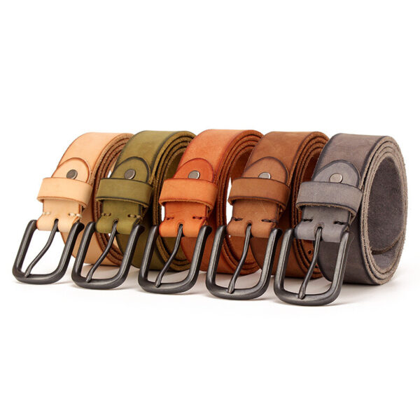 Ceinture Cuir Vintage Gris