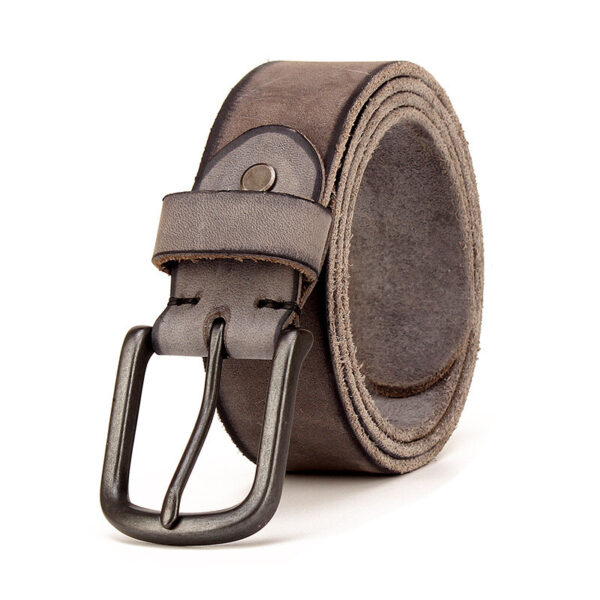 Ceinture Cuir Vintage Gris