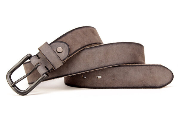 Ceinture Cuir Vintage Gris