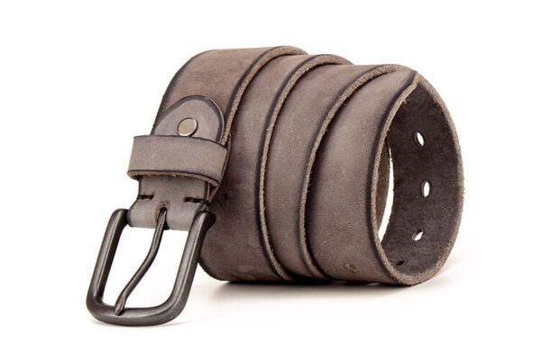 Ceinture Cuir Vintage Gris