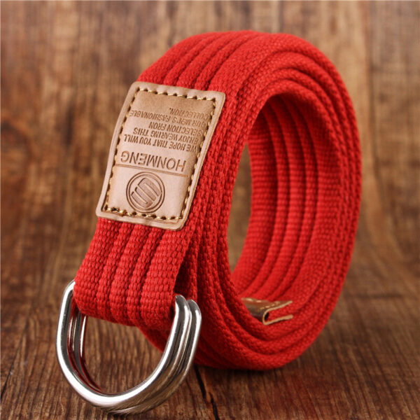 Ceinture En Toile Double Boucle Faro Rouge 115Cm