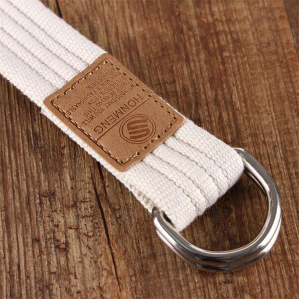 Ceinture En Toile Double Boucle Faro Crème 115Cm