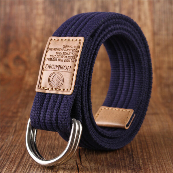 Ceinture En Toile Double Boucle Faro Bleu Royal 115Cm