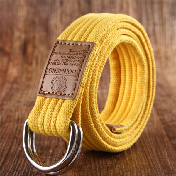 Ceinture En Toile Double Boucle Faro Jaune 115Cm