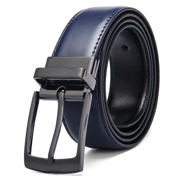 Ceinture Réversible Homme En Cuir Véritable - 2 Couleurs, Boucle Zinc, Taille Ajustable (31mm)