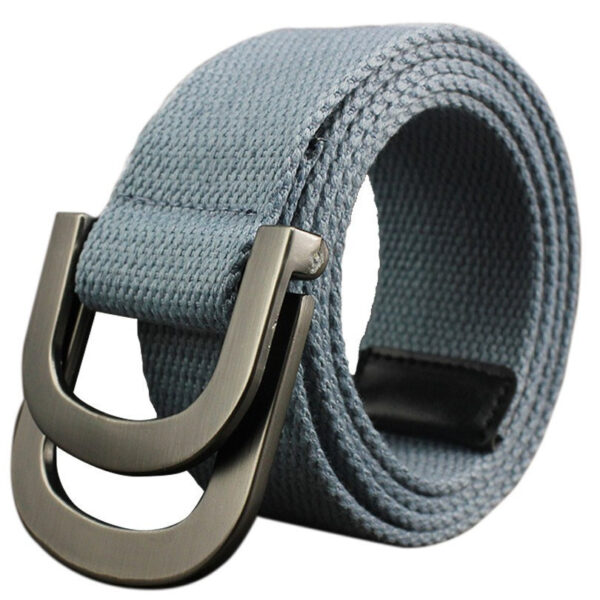 Ceinture Double Boucle Homme - Modèle Evan - Gris Clair