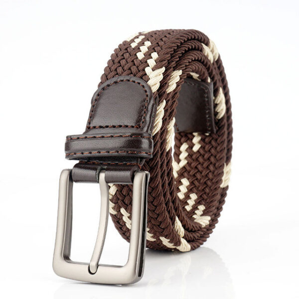 Ceinture Extensible Tressée Khaki Marron