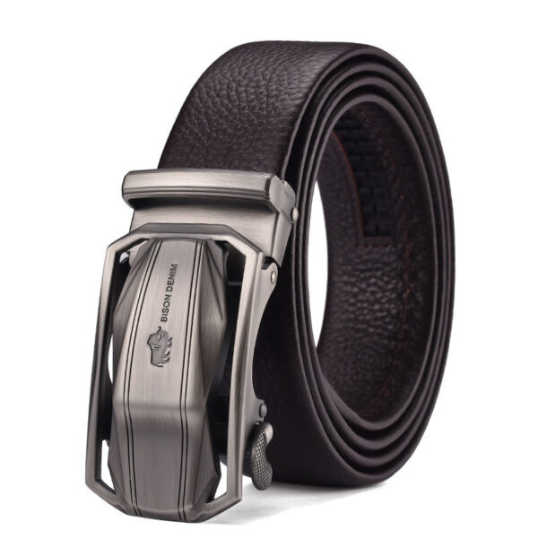 Ceinture Homme En Cuir À Boucle Automatique Pour Homme D'Affaires