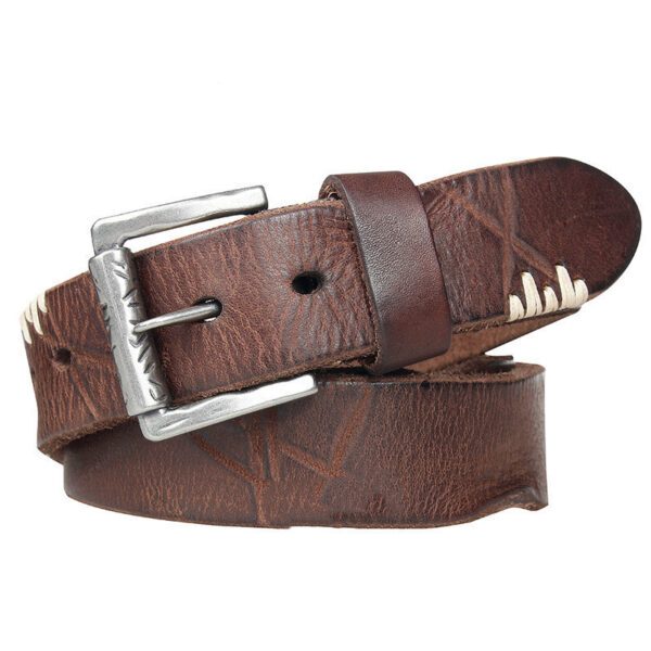 Ceinture Rétro Cuir De Vachette Pour Homme