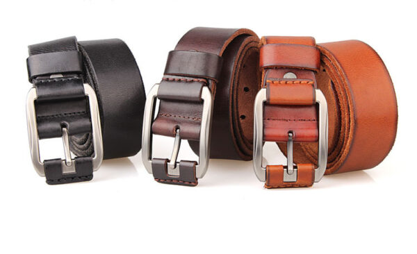 Ceinture En Cuir Pour Homme Style Décontracté Et Boucle À Ardillon