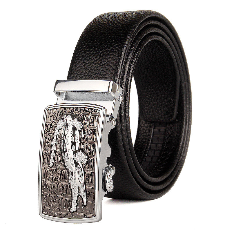 Ceinture Homme MUCO - Boucle Automatique En Cuir Noir élégant