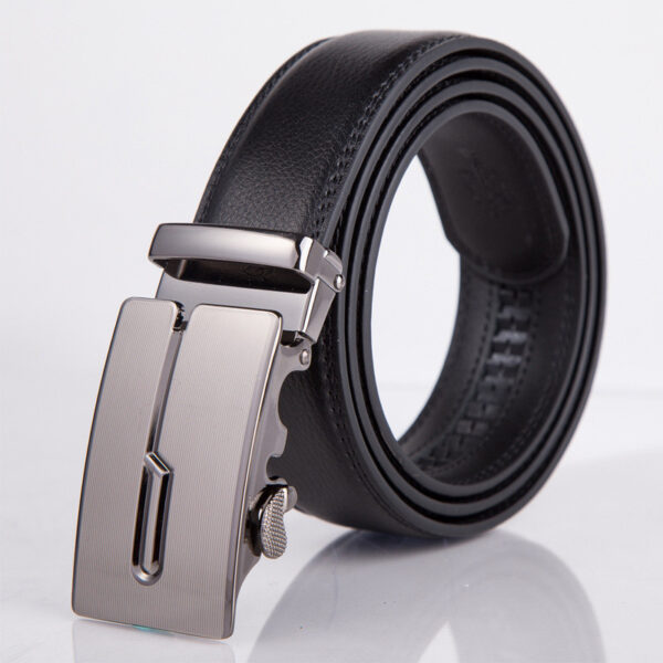 Ceinture Noire Boucle Automatique Homme 110 Cm