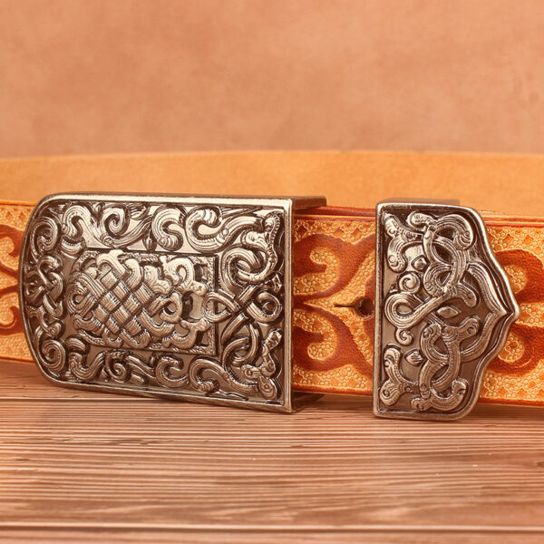 Ceinture Cuir Marron Style Ethnique