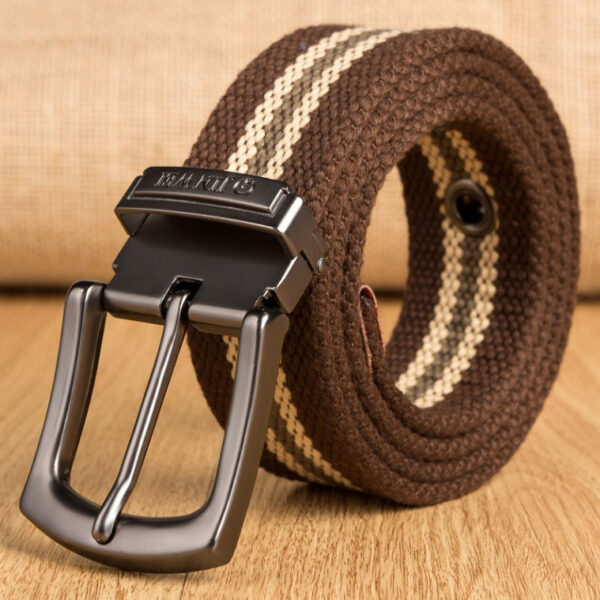 Ceinture Extérieure En Toile À Boucle Épaissie Pour Hommes