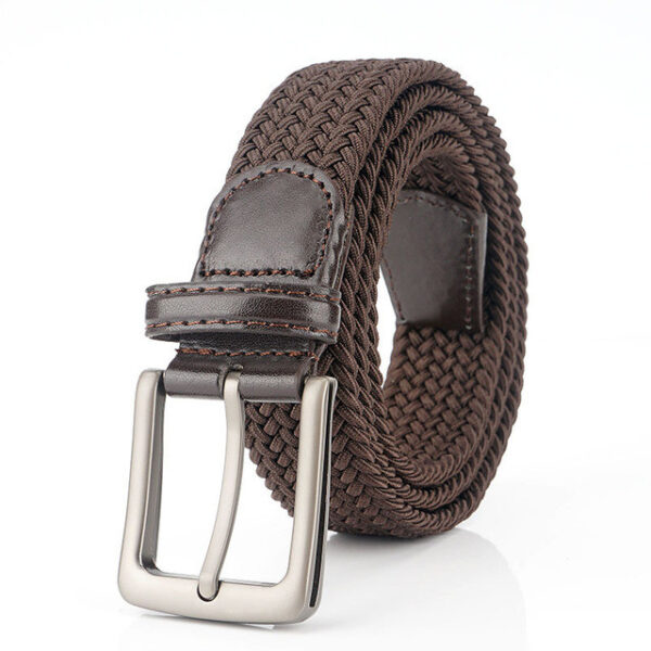 Ceinture Extensible Tressée Marron