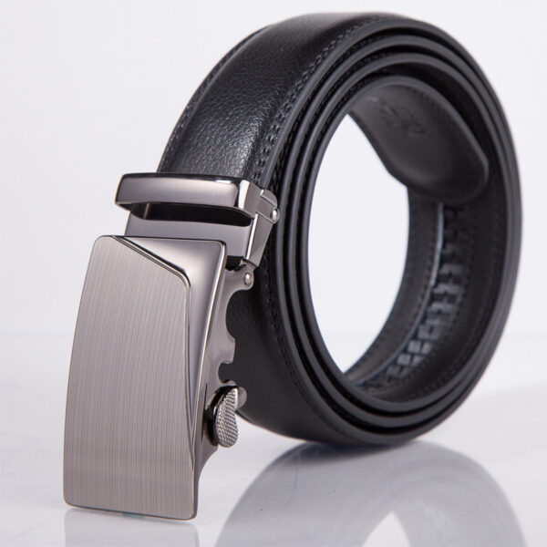 Ceinture Noire Boucle Automatique Homme 110 Cm