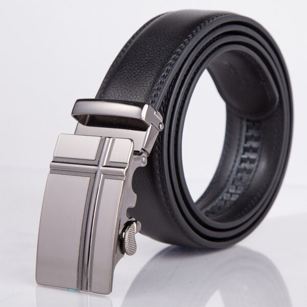 Ceinture Noire Boucle Automatique Homme 110 Cm