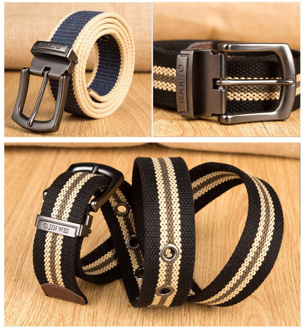 Ceinture Extérieure En Toile À Boucle Épaissie Pour Hommes