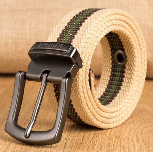 Ceinture Extérieure En Toile À Boucle Épaissie Pour Hommes