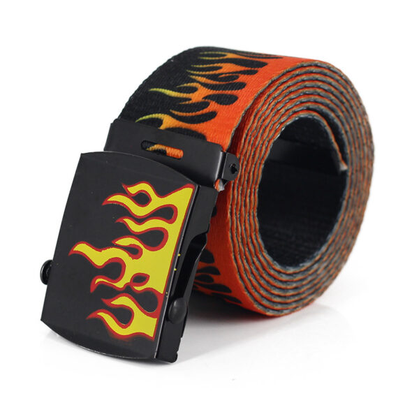 Ceinture En Toile Imprimée Flamme