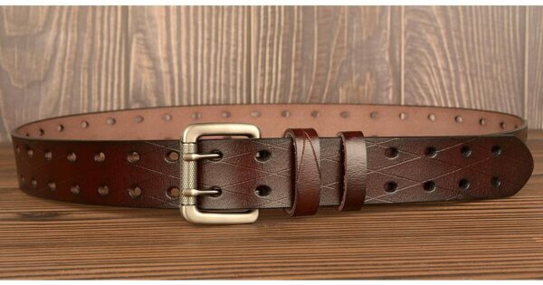 Ceinture Pour Homme En Cuir Double Ardillon