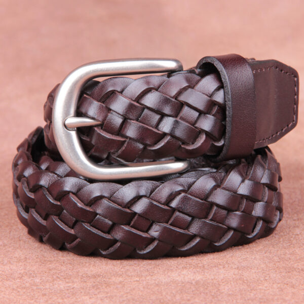 Ceinture Tressée Cuir À Boucle Ardillon Pour Homme