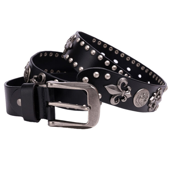 Ceinture En Cuir Cloutée Pour Homme En Cuir De Vachette