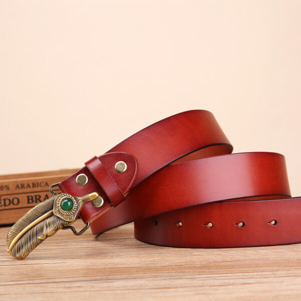 Ceinture Bateau En Cuir Pour Homme Avec Boucle En Cuivre