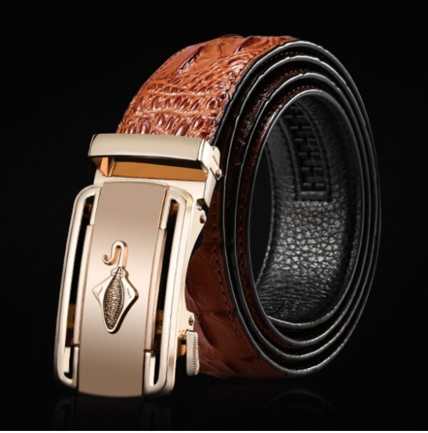 Ceinture Homme En Cuir Véritable À Boucle Automatique