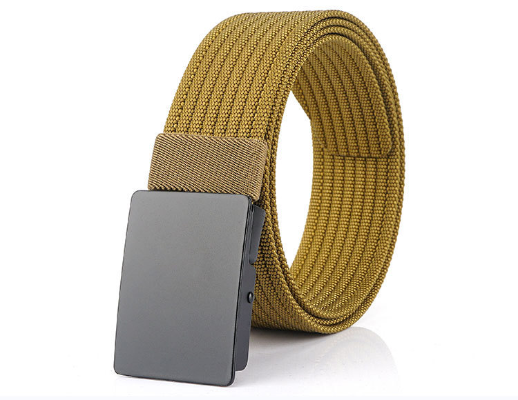 Ceinture En Nylon Réglable Pour Homme - Boucle Automatique Plastique - Sans Métal, Passe Sécurité Aéroport - Cadeau Pratique Décontracté
