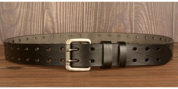 Ceinture Pour Homme En Cuir Double Ardillon