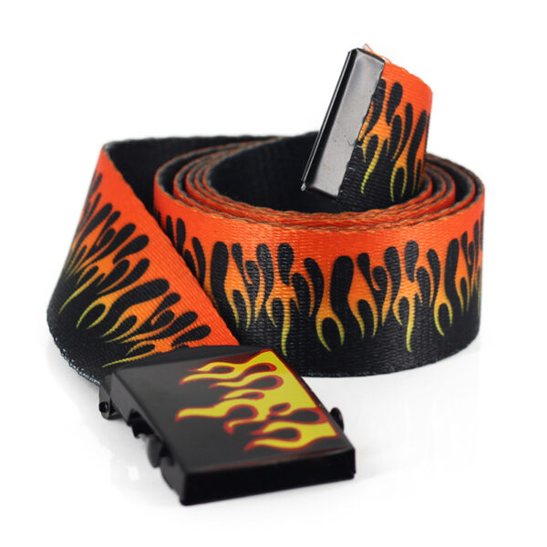 Ceinture En Toile Imprimée Flamme