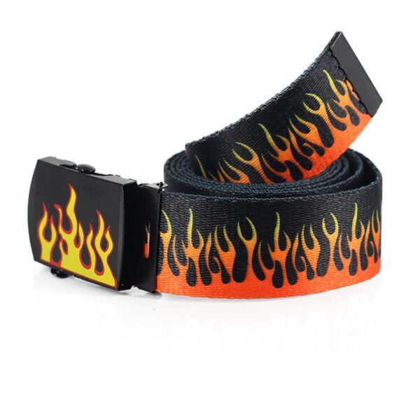 Ceinture En Toile Imprimée Flamme