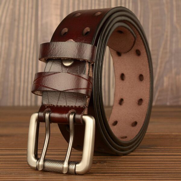 Ceinture Pour Homme En Cuir Double Ardillon