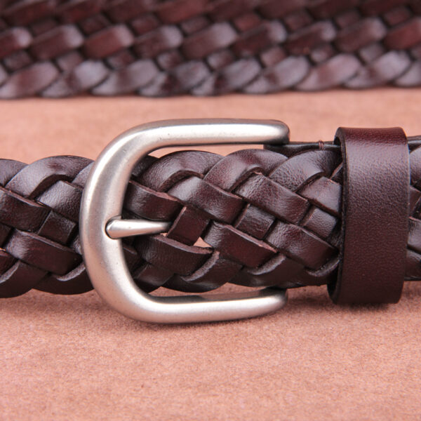 Ceinture Tressée Cuir À Boucle Ardillon Pour Homme