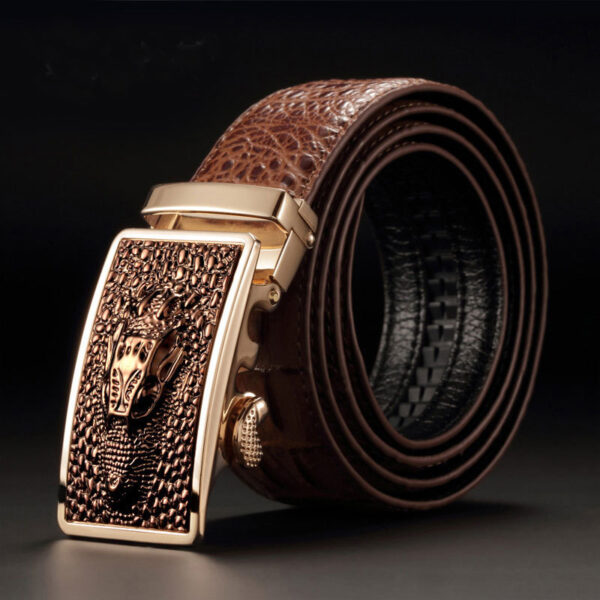 Ceinture Homme En Cuir Véritable À Boucle Automatique