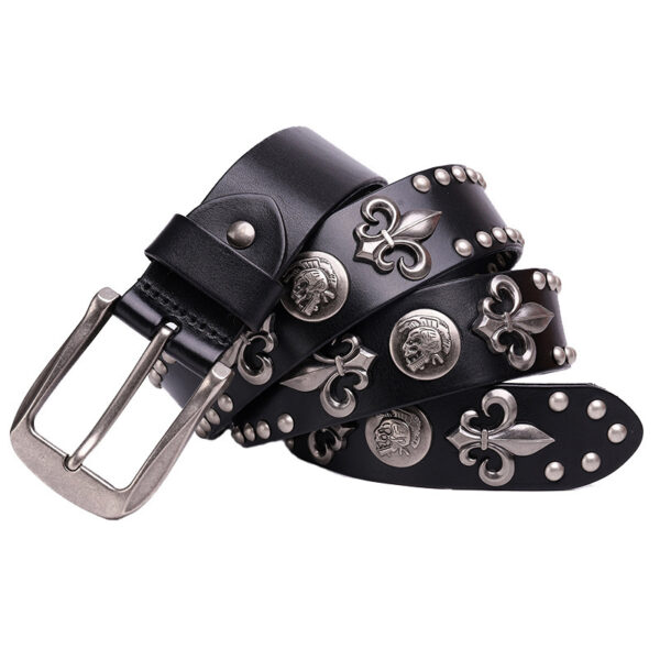 Ceinture En Cuir Cloutée Pour Homme En Cuir De Vachette