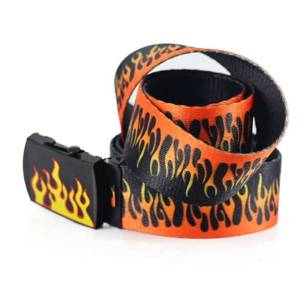 Ceinture En Toile Imprimée Flamme