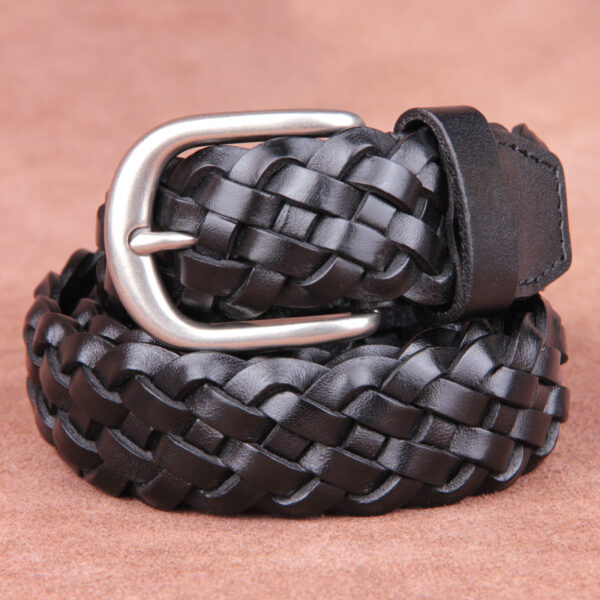 Ceinture Tressée Cuir À Boucle Ardillon Pour Homme