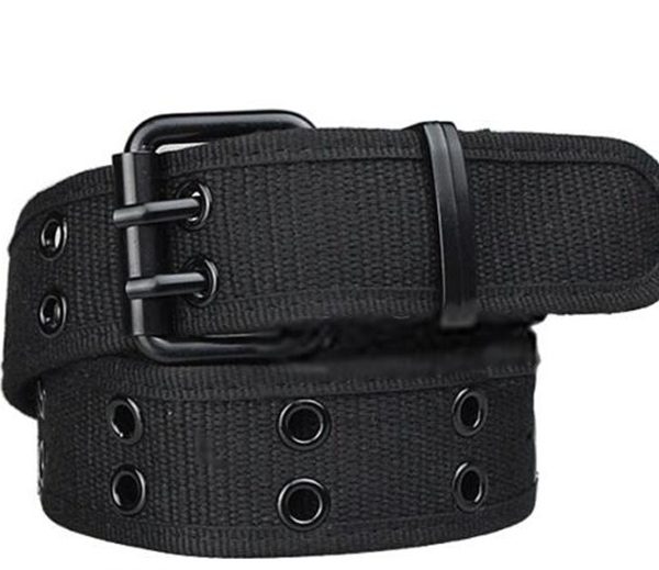 Ceinture décontractée en toile double ardillon