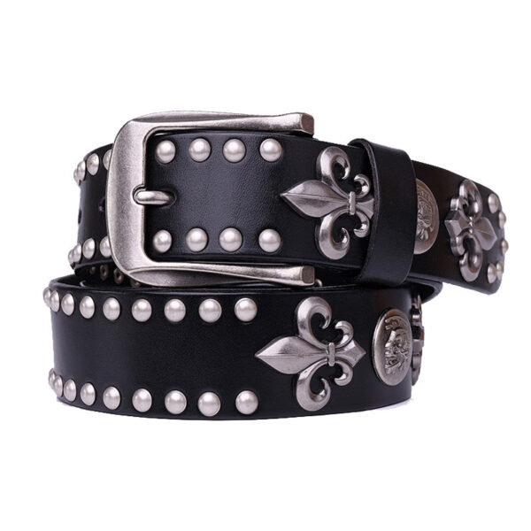 Ceinture En Cuir Cloutée Pour Homme En Cuir De Vachette