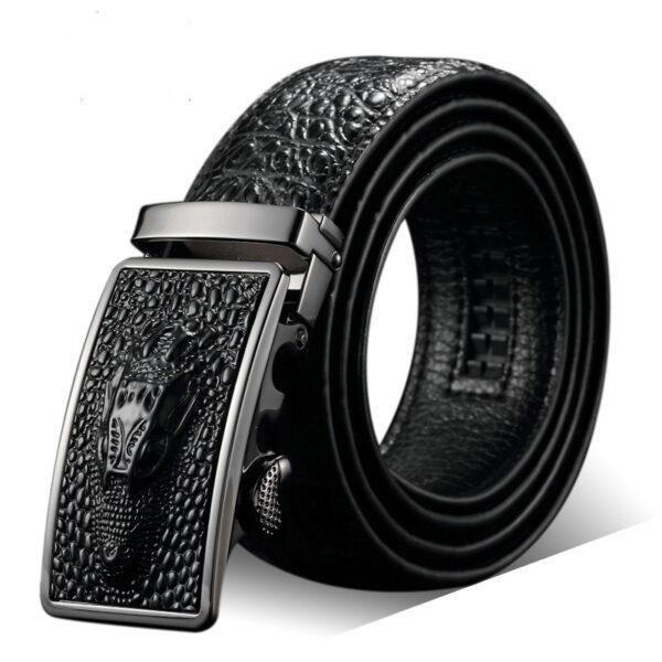 Ceinture Homme En Cuir Véritable À Boucle Automatique