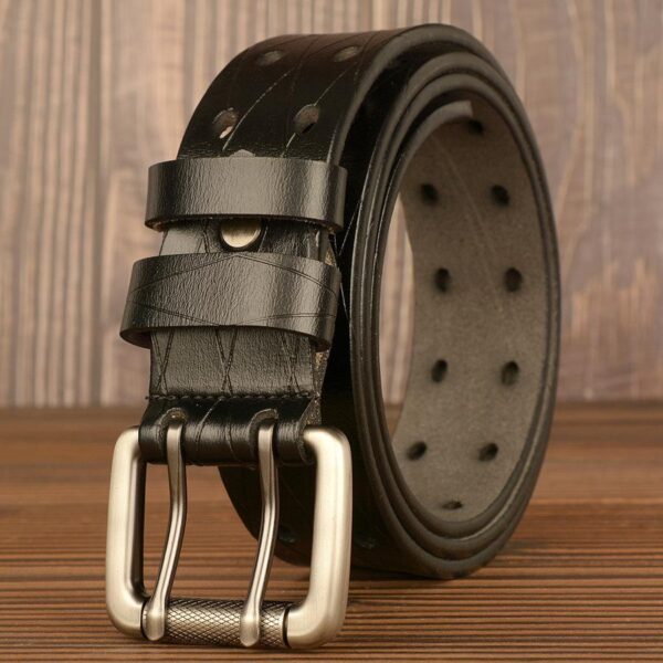 Ceinture Pour Homme En Cuir Double Ardillon