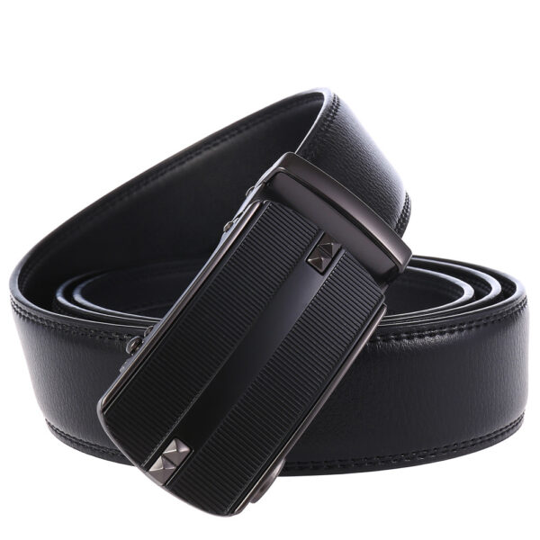 Ceinture À Boucle Automatique En Cuir Pour Homme - Noir