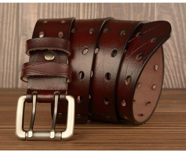 Ceinture Pour Homme En Cuir Double Ardillon