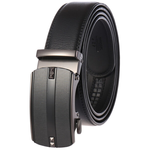 Ceinture À Boucle Automatique En Cuir Pour Homme - Noir