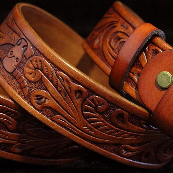 Ceinture en cuir vintage pour homme – Image 5