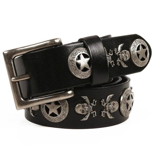 Ceinture Unisexe En Cuir Avec Rivets Pour Homme Et Femme